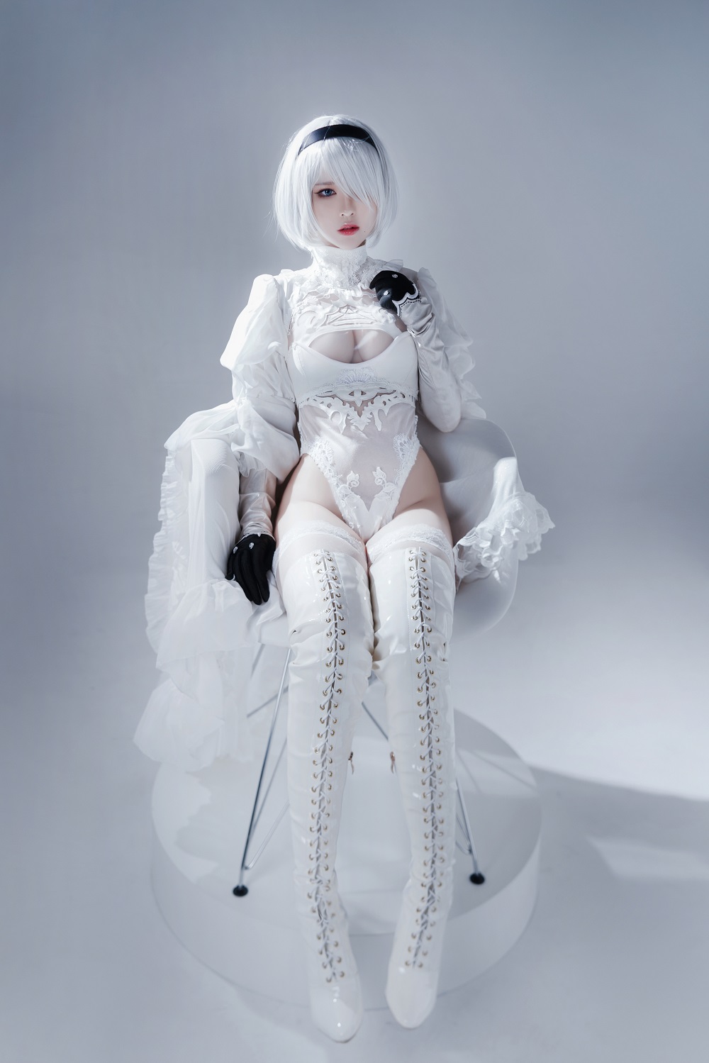 半半子-Automataヨルハ二号B型白いドレス[51P]