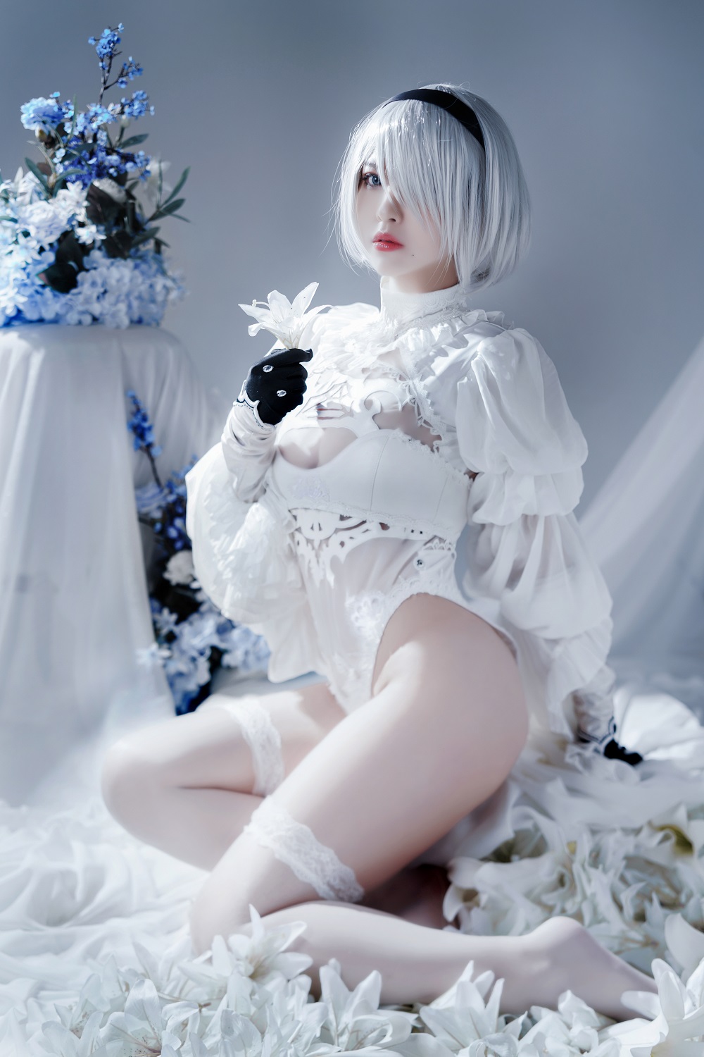 半半子-Automataヨルハ二号B型白いドレス[51P]