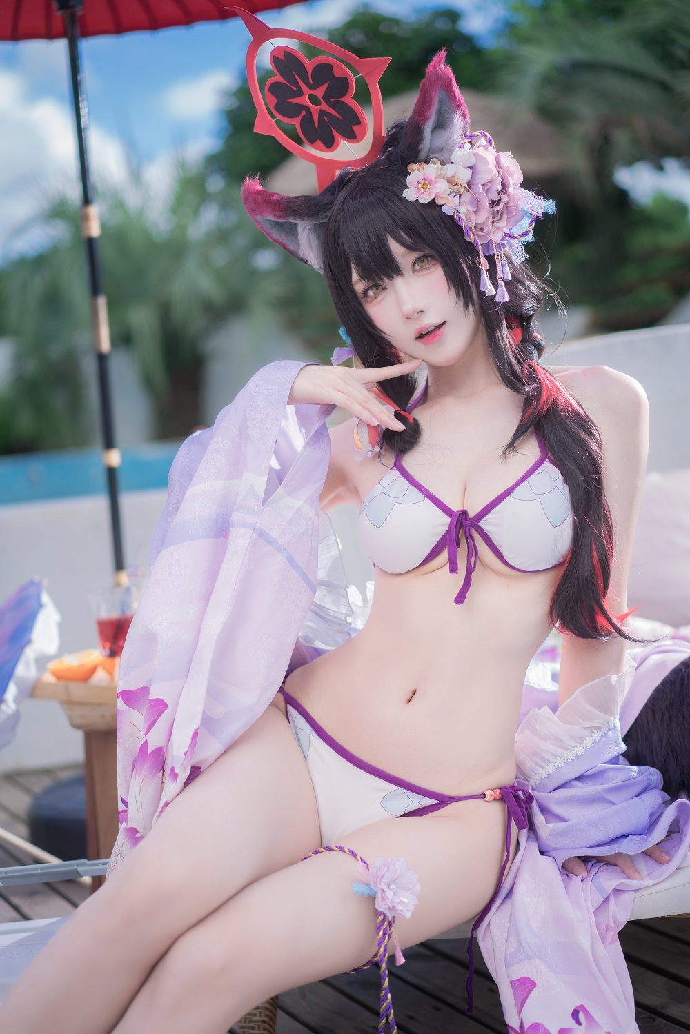 阿包也是兔娘-蔚蓝档案-狐坂若藻泳装[32P]
