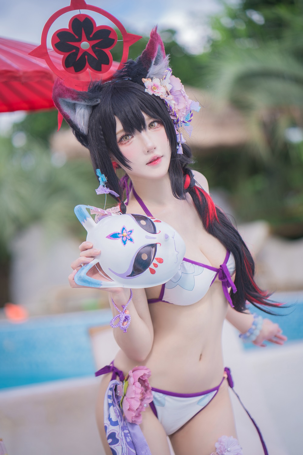 阿包也是兔娘-蔚蓝档案-狐坂若藻泳装[32P]