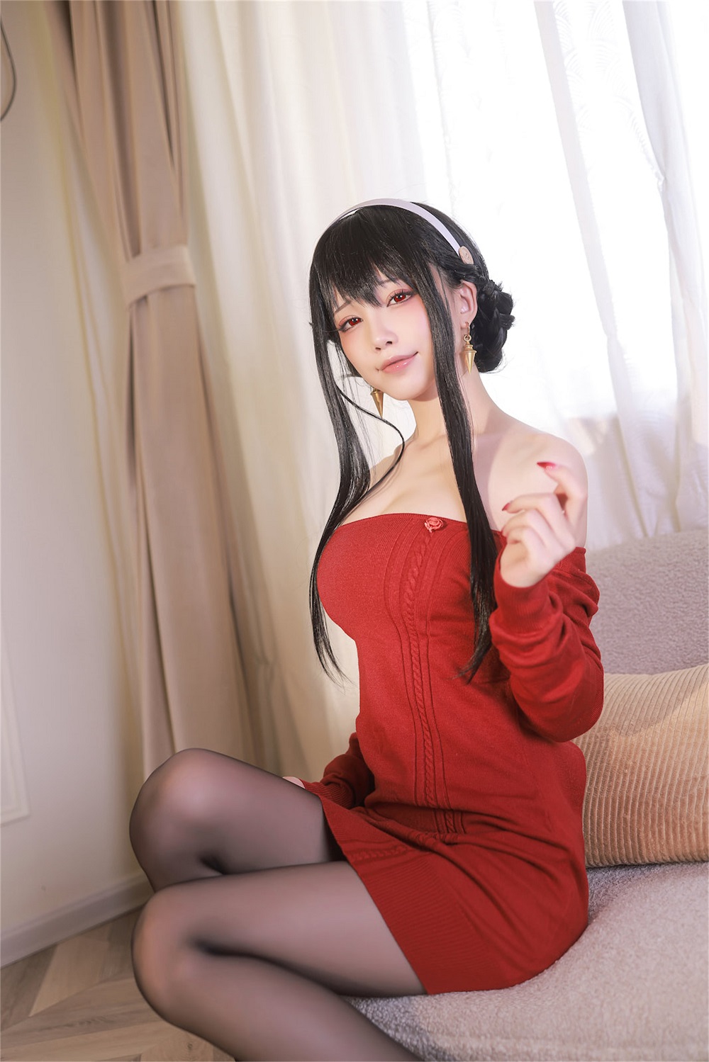 水淼Aqua-约尔-黑礼服和红毛衣[132P]