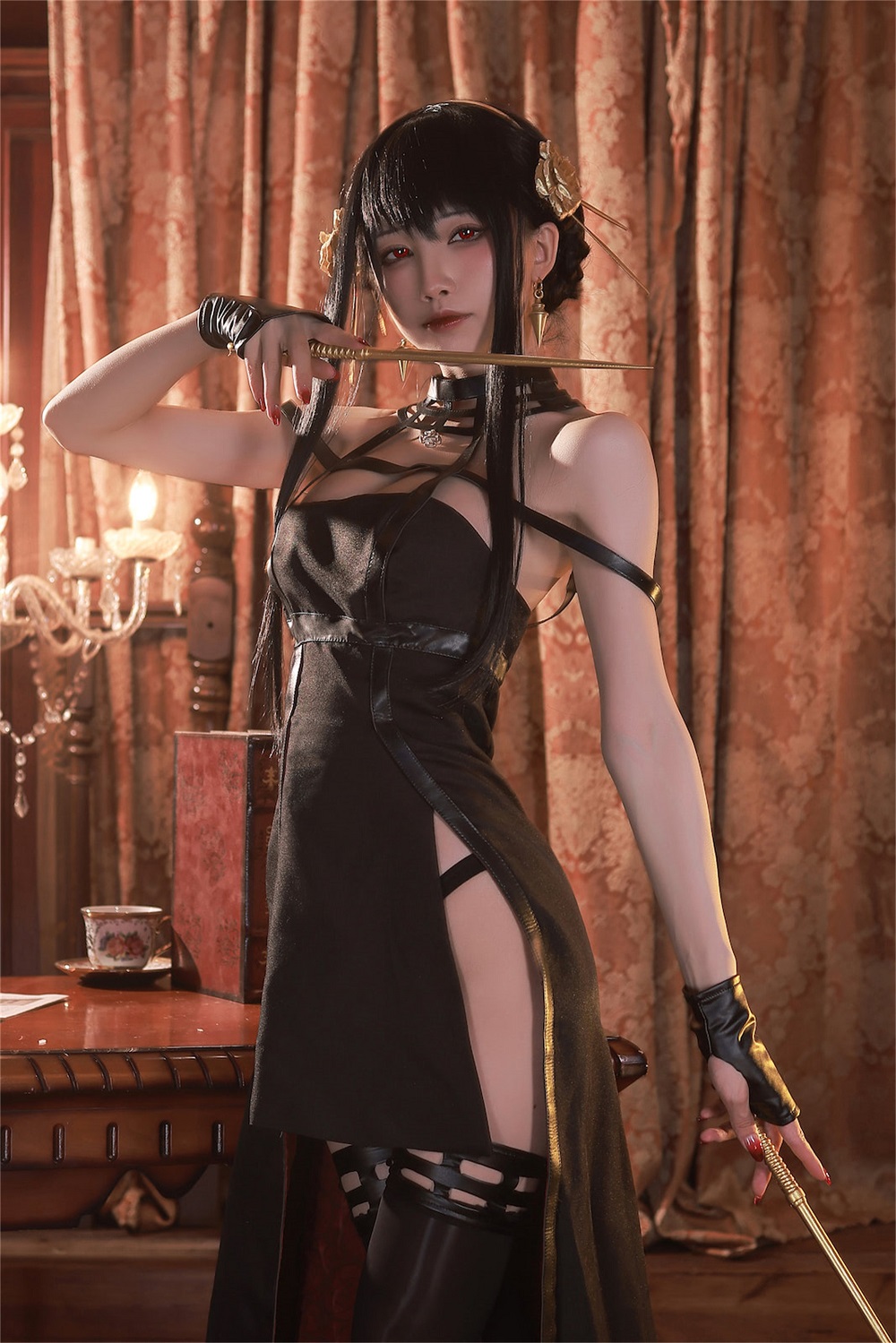 水淼Aqua-约尔-黑礼服和红毛衣[132P]