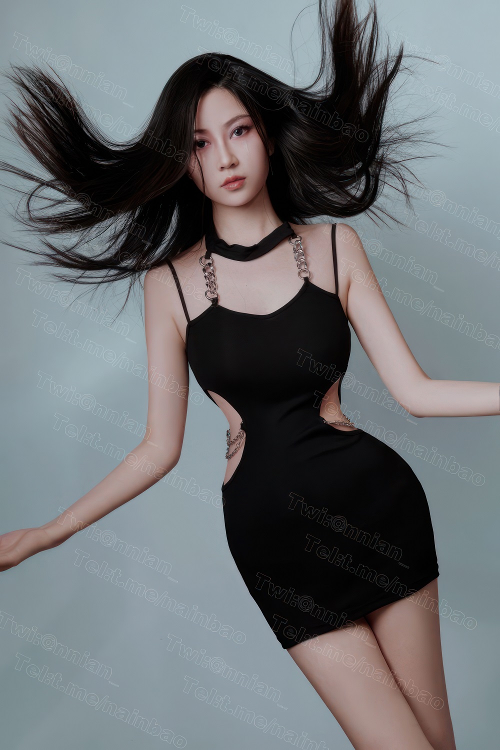 年年nnian-小黑裙棚拍[47P]
