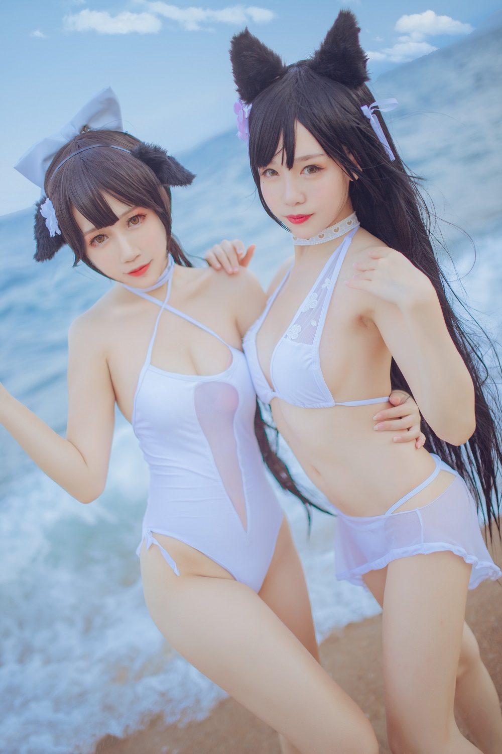 不呆猫&amp;抖娘利世-獒犬海边泳装[42P]