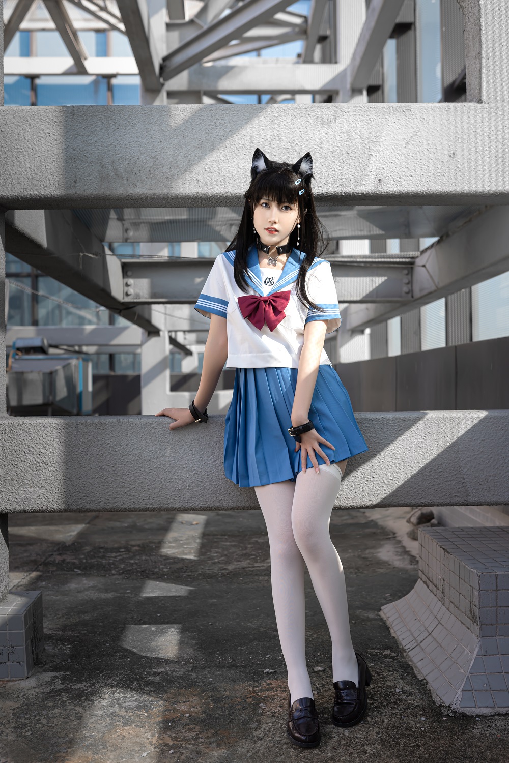 不呆猫-天台JK小m猫[96P+1V]