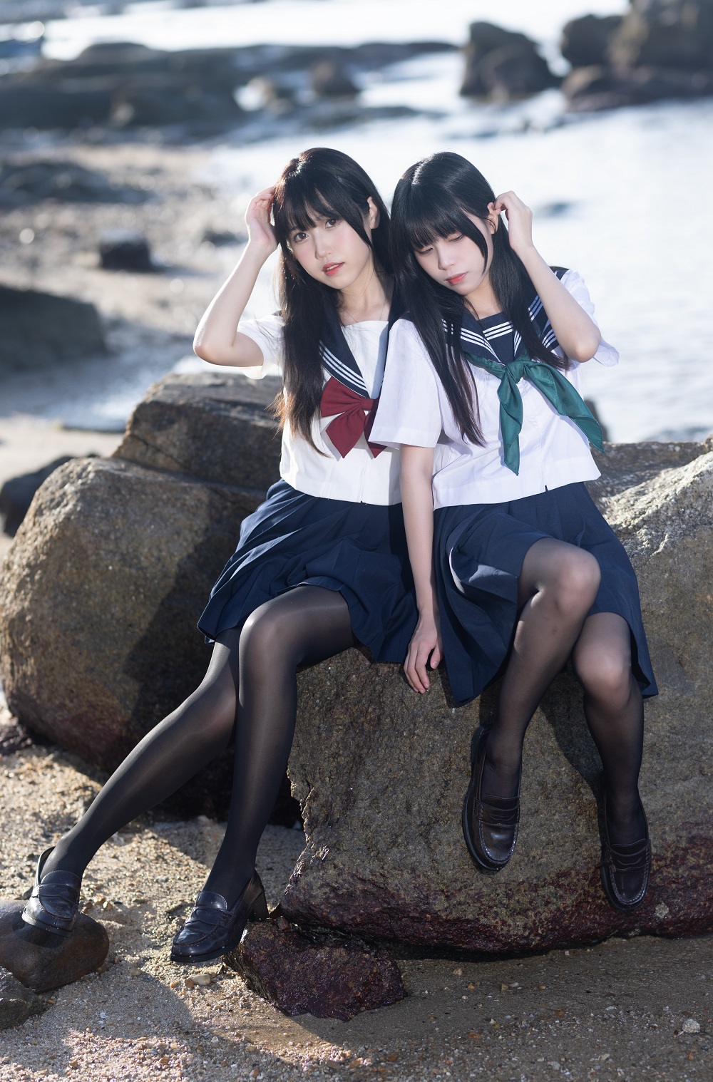 不呆猫&amp;三無人型-双子JK水手服[51P+1V]