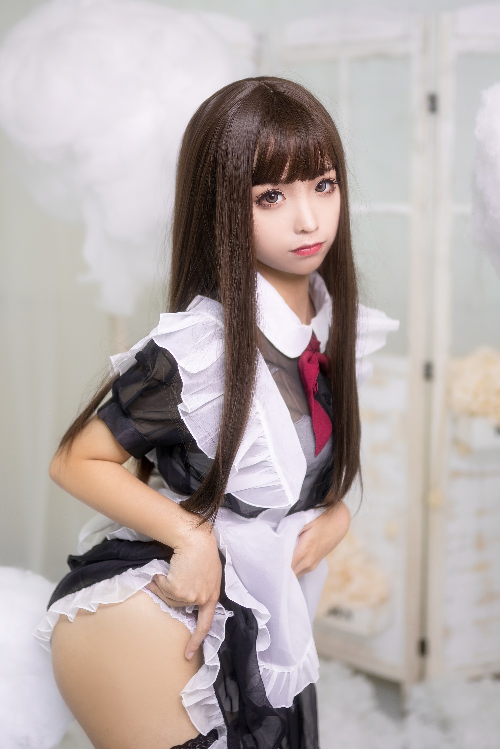 蠢沫沫-黑丝透明女仆[42P]