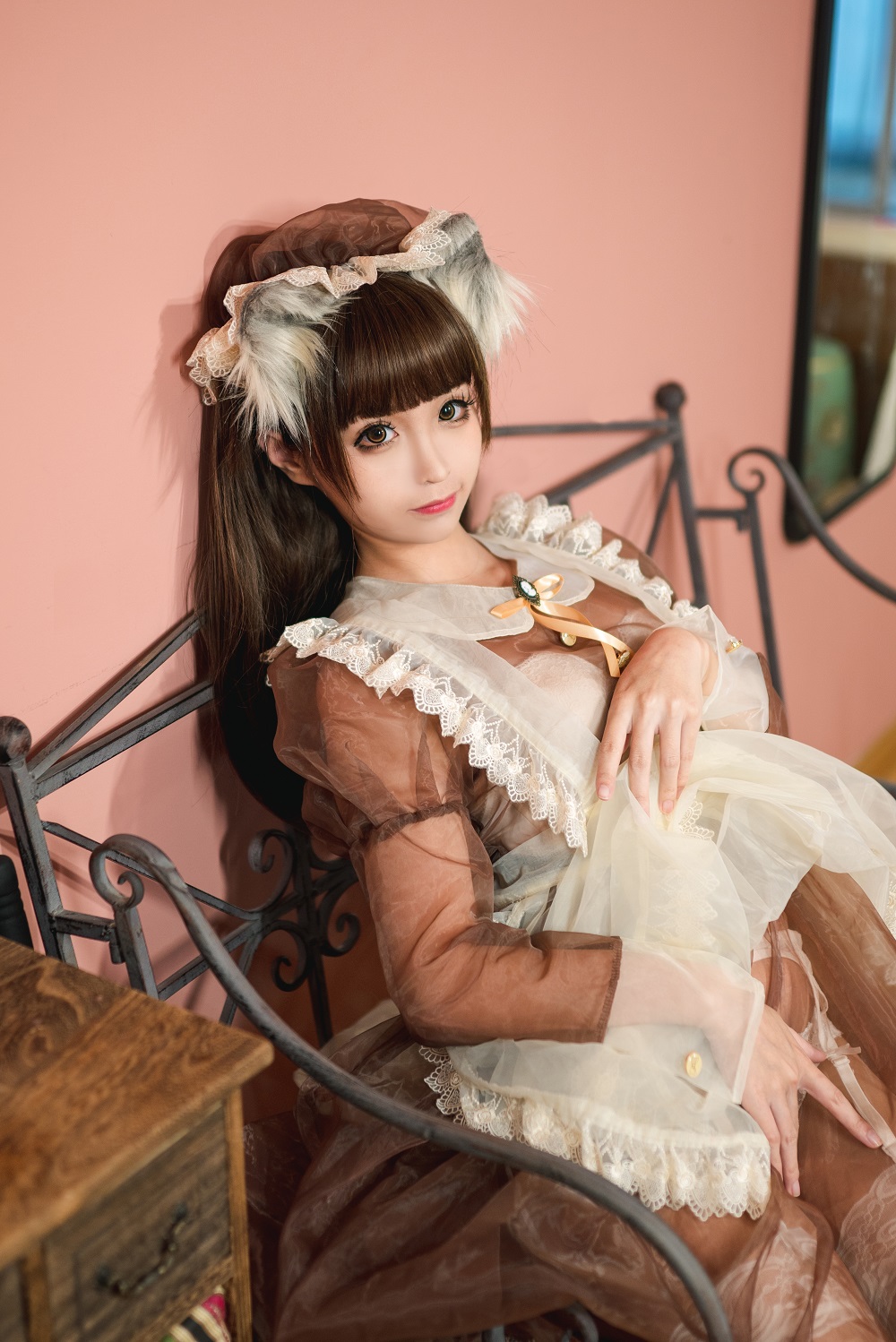 蠢沫沫-棕色透明女仆[61P]