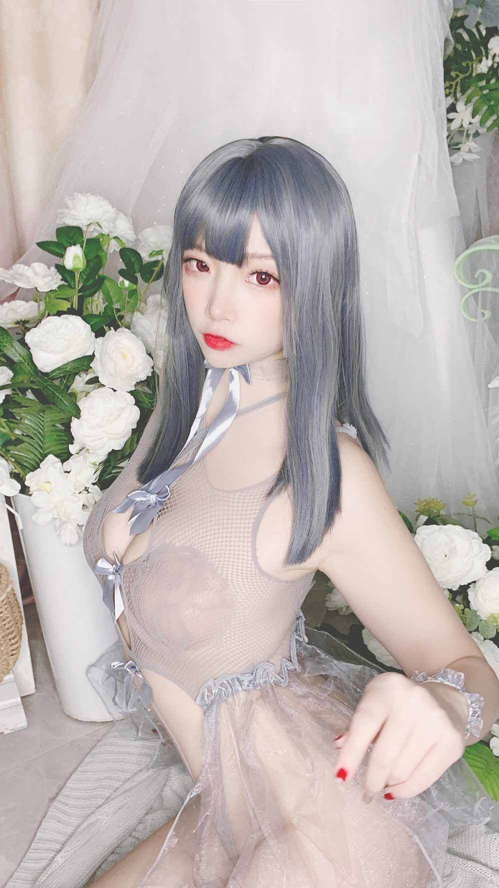 二佐Nisa-私房自拍-蓝色网状比基尼[38P]