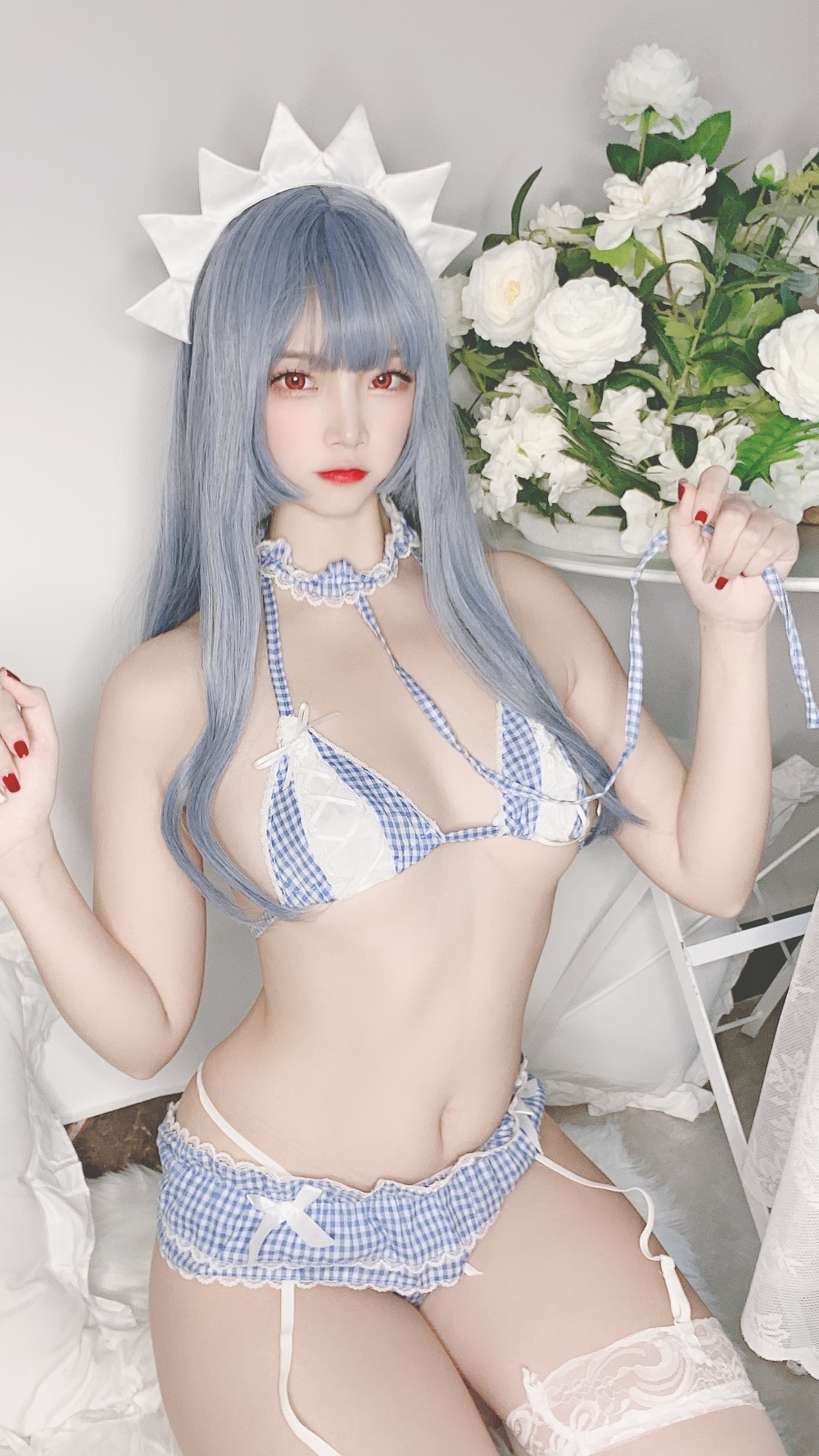 二佐Nisa-私房自拍-蓝格比基尼女仆[40P]