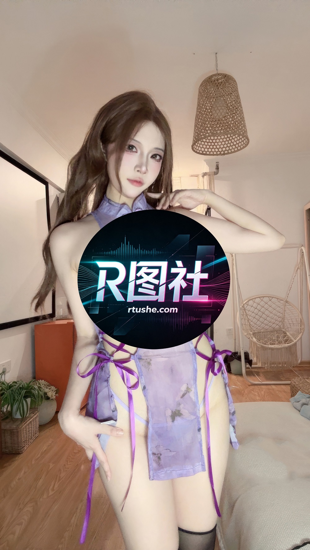 二佐Nisa-私房-紫旗袍[50P+2V]