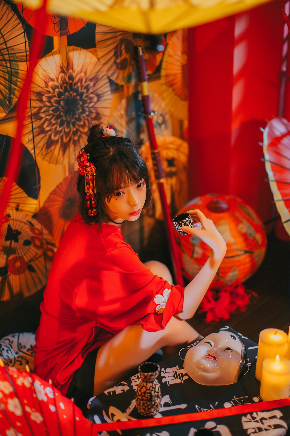 疯猫ss-红色羽衣[15P]