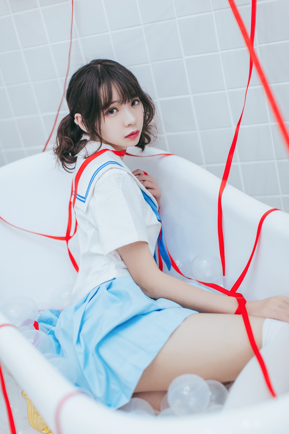 疯猫ss-制服少女写真集01-浴室JK[21P]