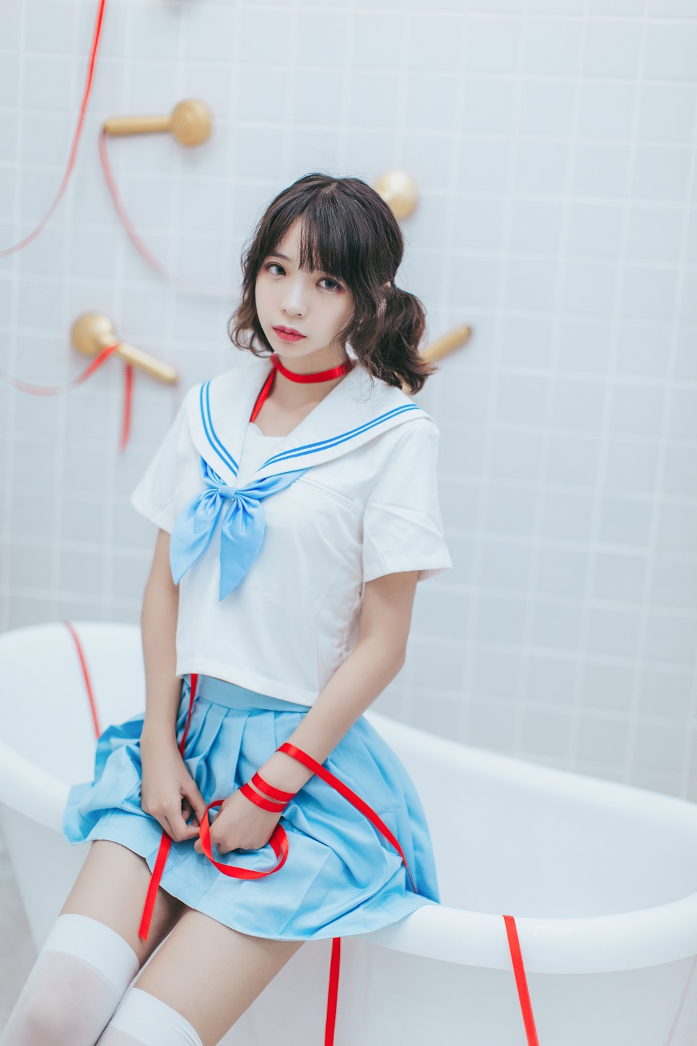 疯猫ss-制服少女写真集01-浴室JK[21P]