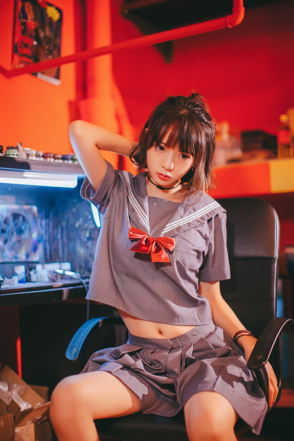 疯猫ss-制服少女写真集02-暗黑JK[16P]