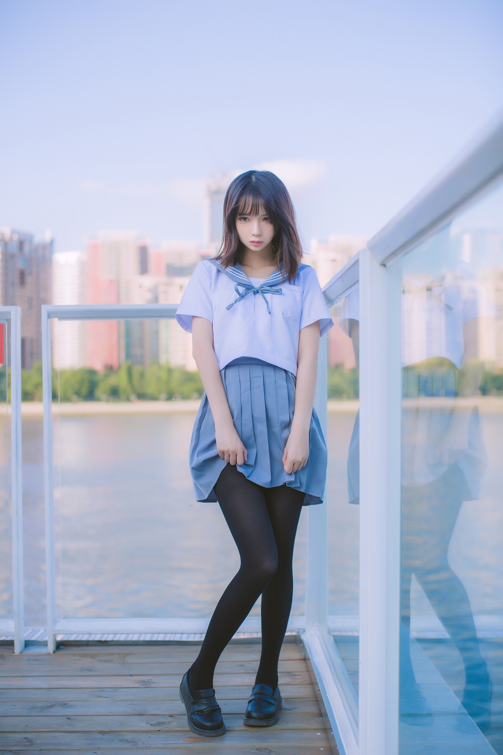 疯猫ss-制服少女写真集02-海边JK[15P]