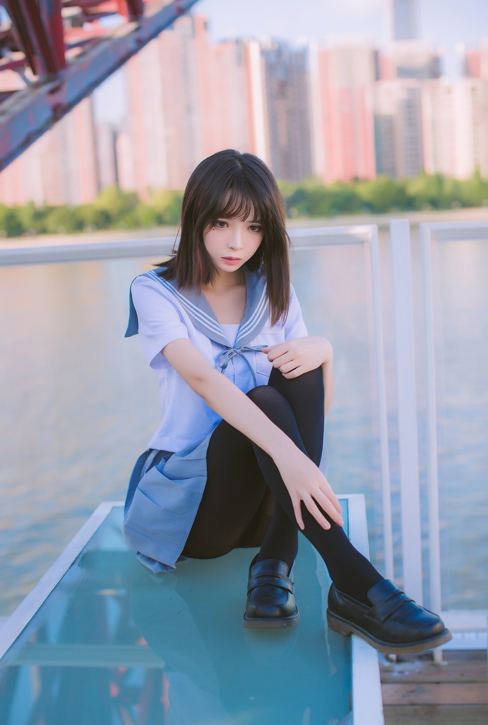 疯猫ss-制服少女写真集02-海边JK[15P]