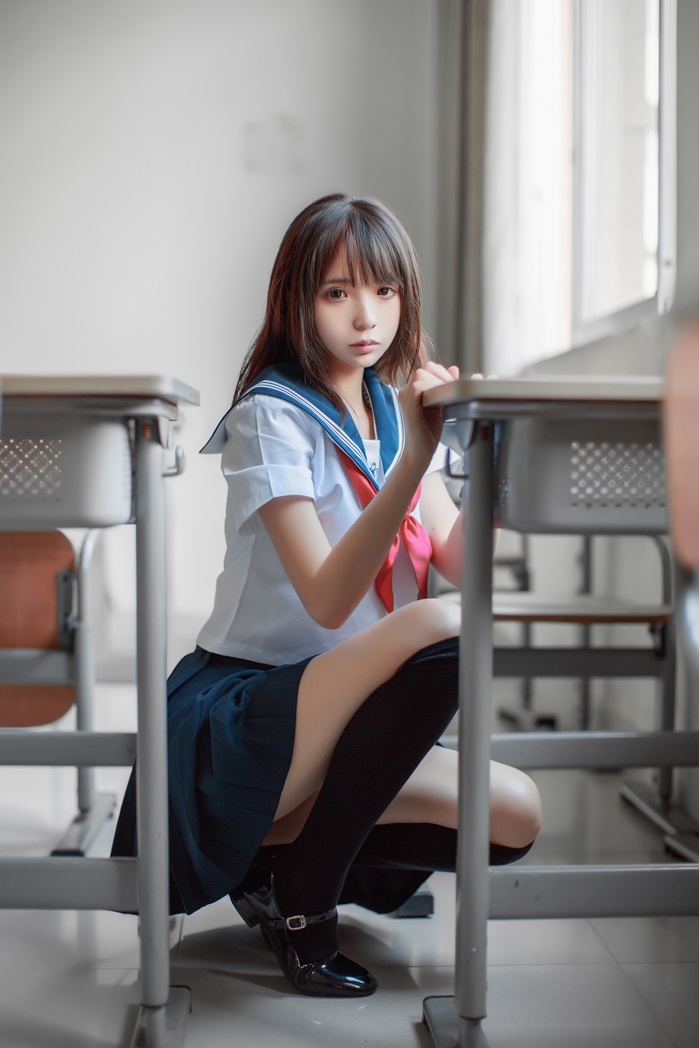 疯猫ss-制服少女写真集02-同桌的水手服[41P]