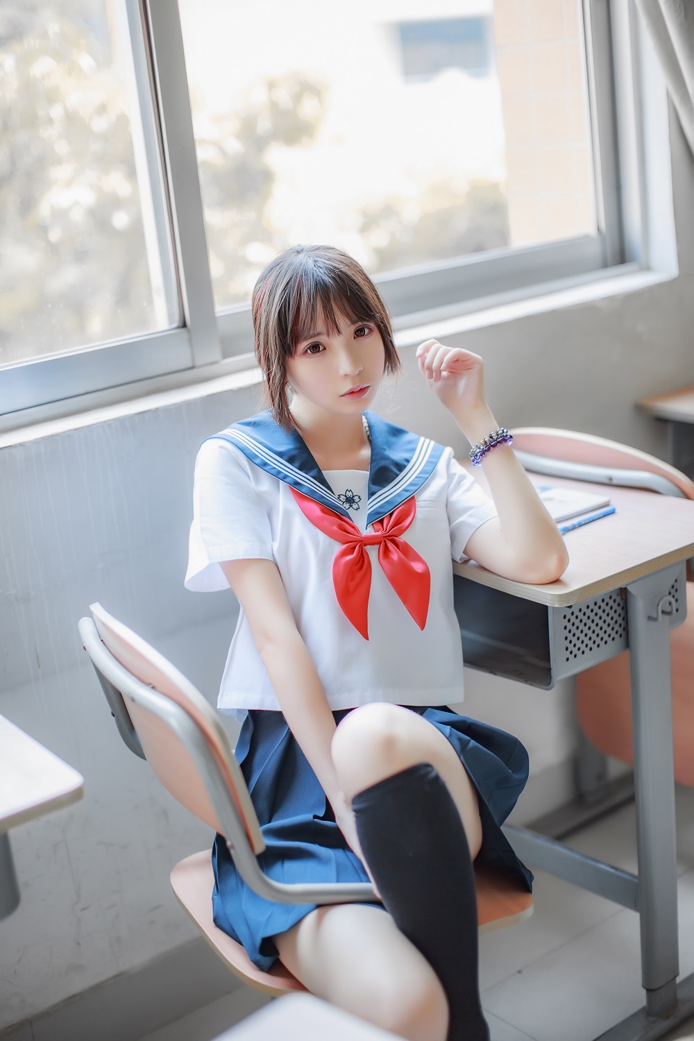 疯猫ss-制服少女写真集02-同桌的水手服[41P]