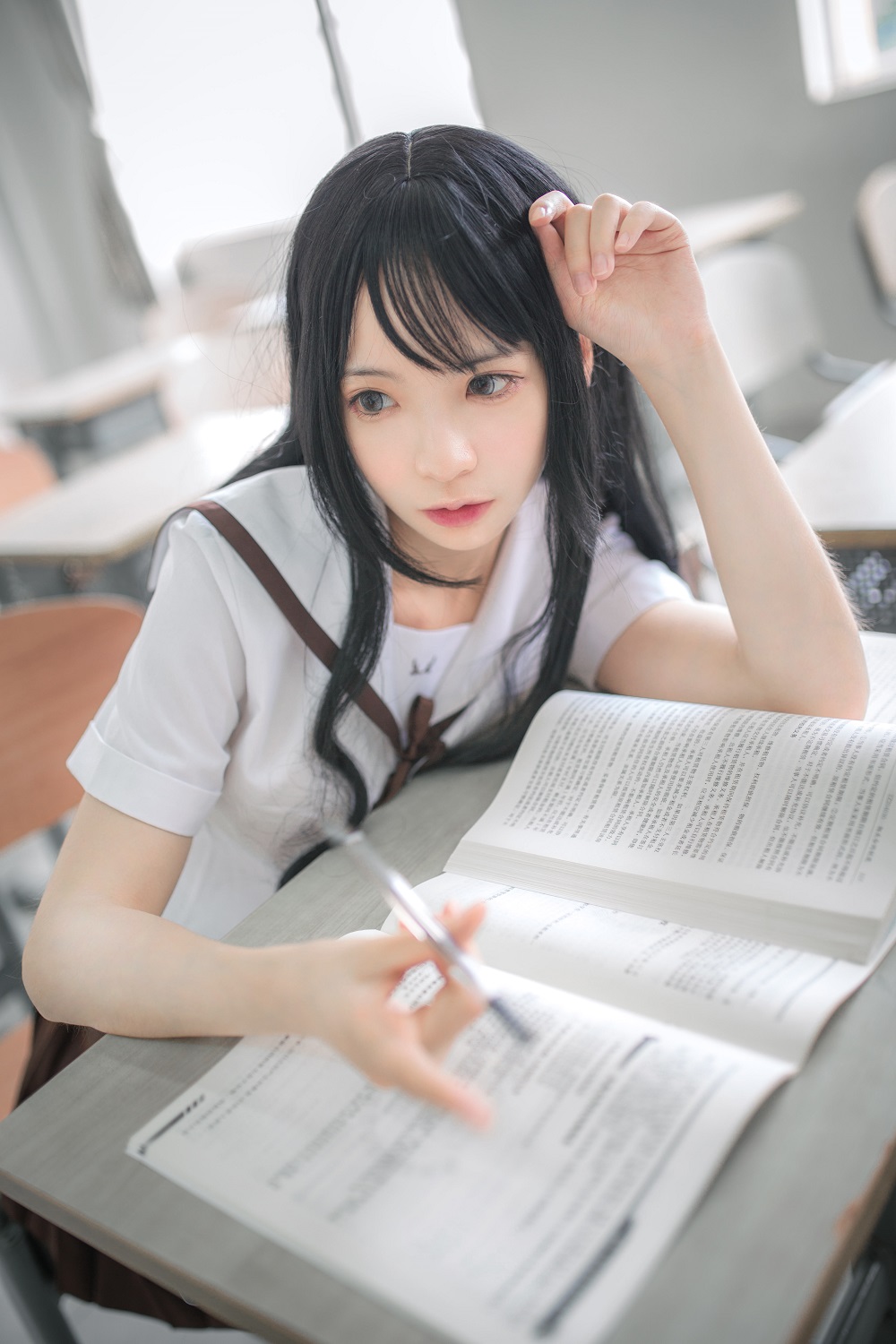 疯猫ss-制服少女写真集02-棕裙水手服[22P]