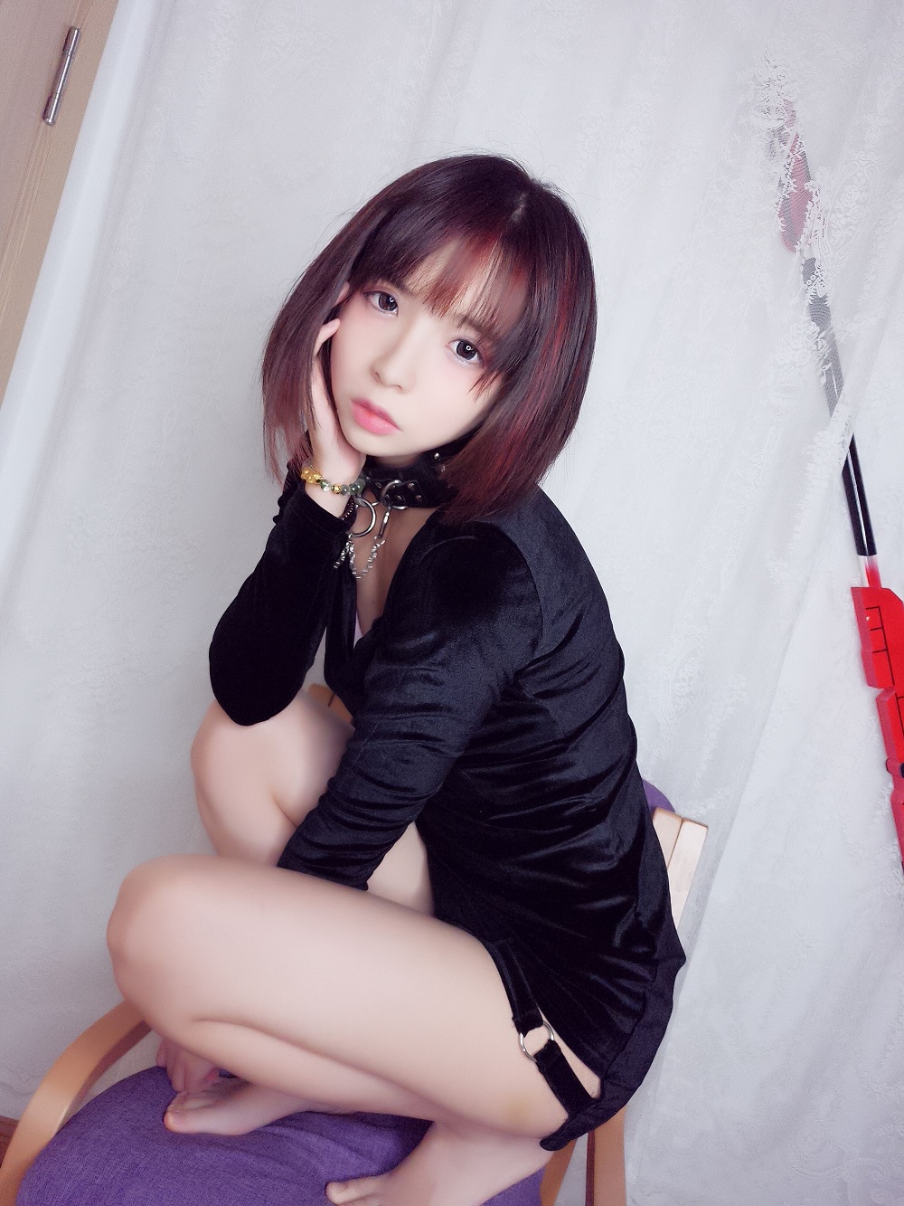 疯猫ss-黑色紧身衣自拍[24P]