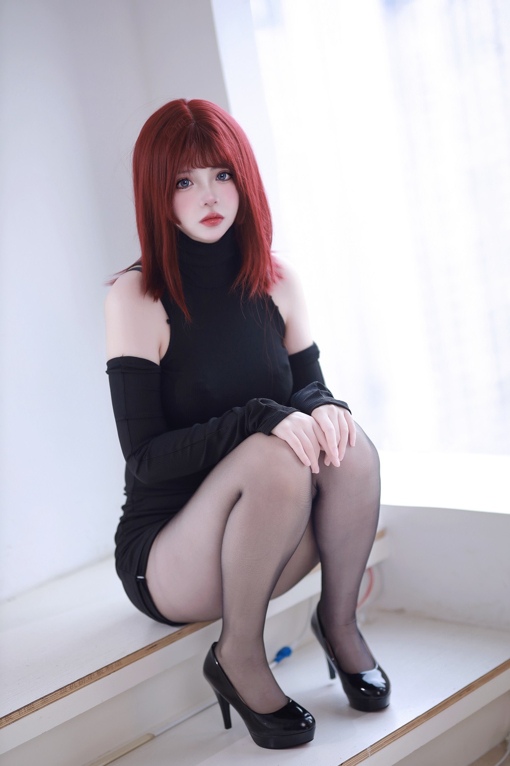 疯猫ss-少女衣橱-黑色长款毛衣[55P]