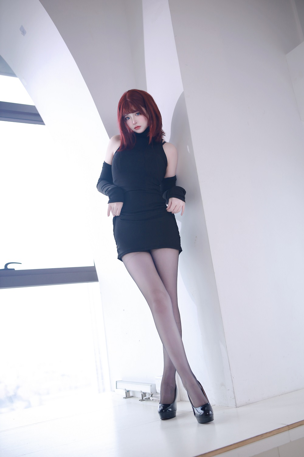 疯猫ss-少女衣橱-黑色长款毛衣[55P]