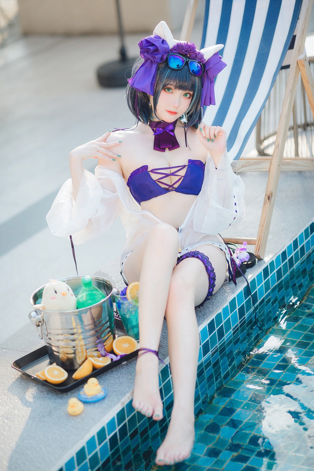瓜希酱-碧蓝航线-柴郡泳装[32P]