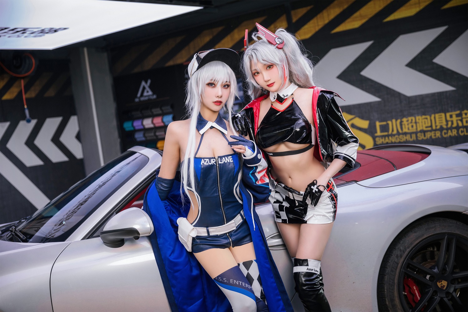 瓜希酱&amp;Momoko葵葵-碧蓝航线-欧根&amp;企业-赛车女郎[58P]