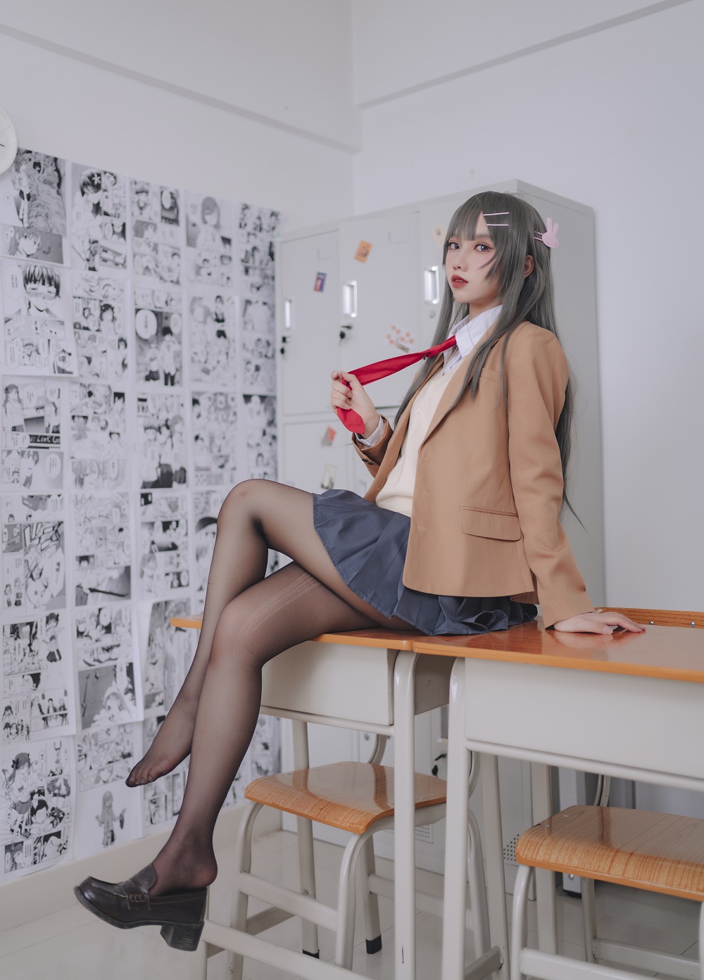 果咩酱w-樱岛麻衣校服[30P]
