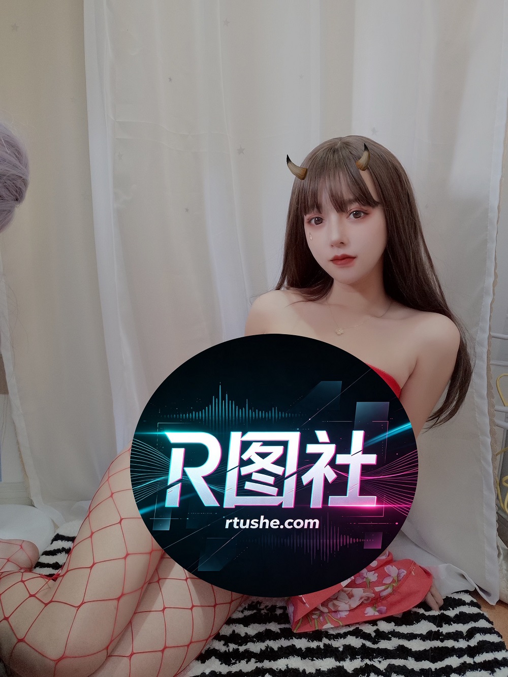 过期米线线喵-红色连身网袜[24P]
