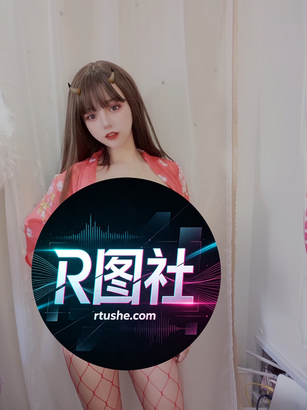 过期米线线喵-红色连身网袜[24P]
