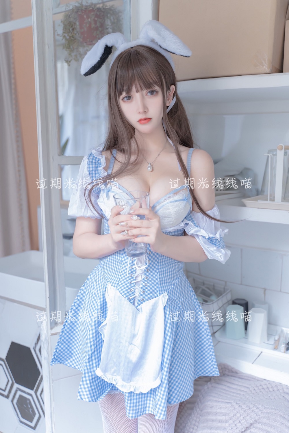 过期米线线喵-蓝白女仆[55P]