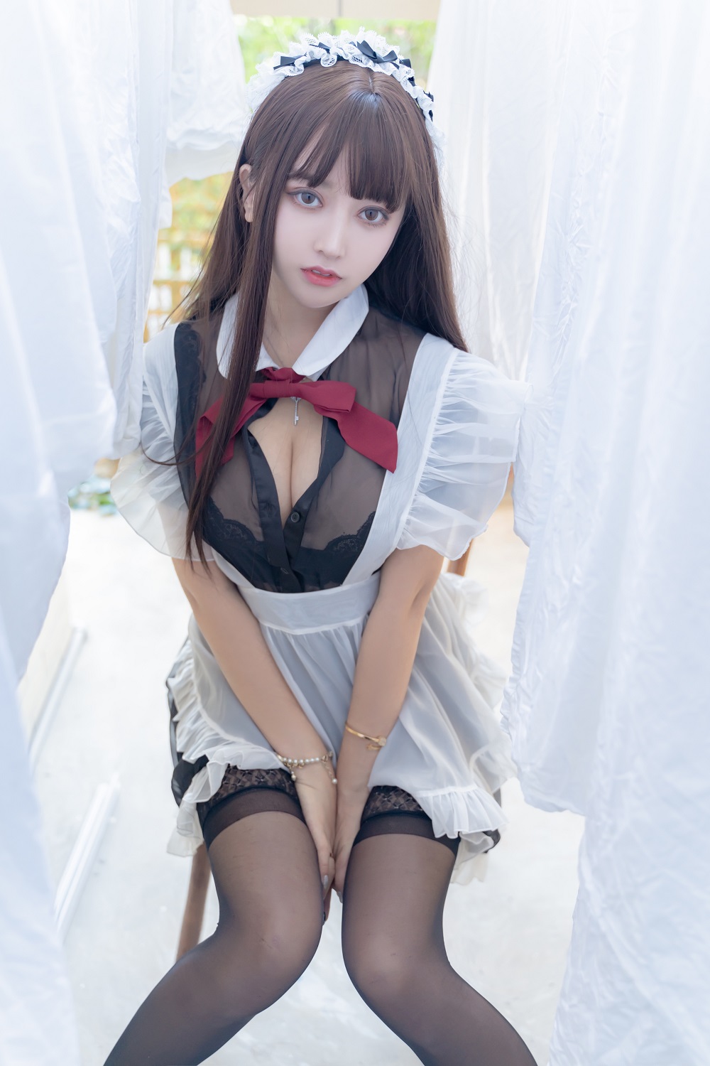过期米线线喵-户外透明女仆[49P]