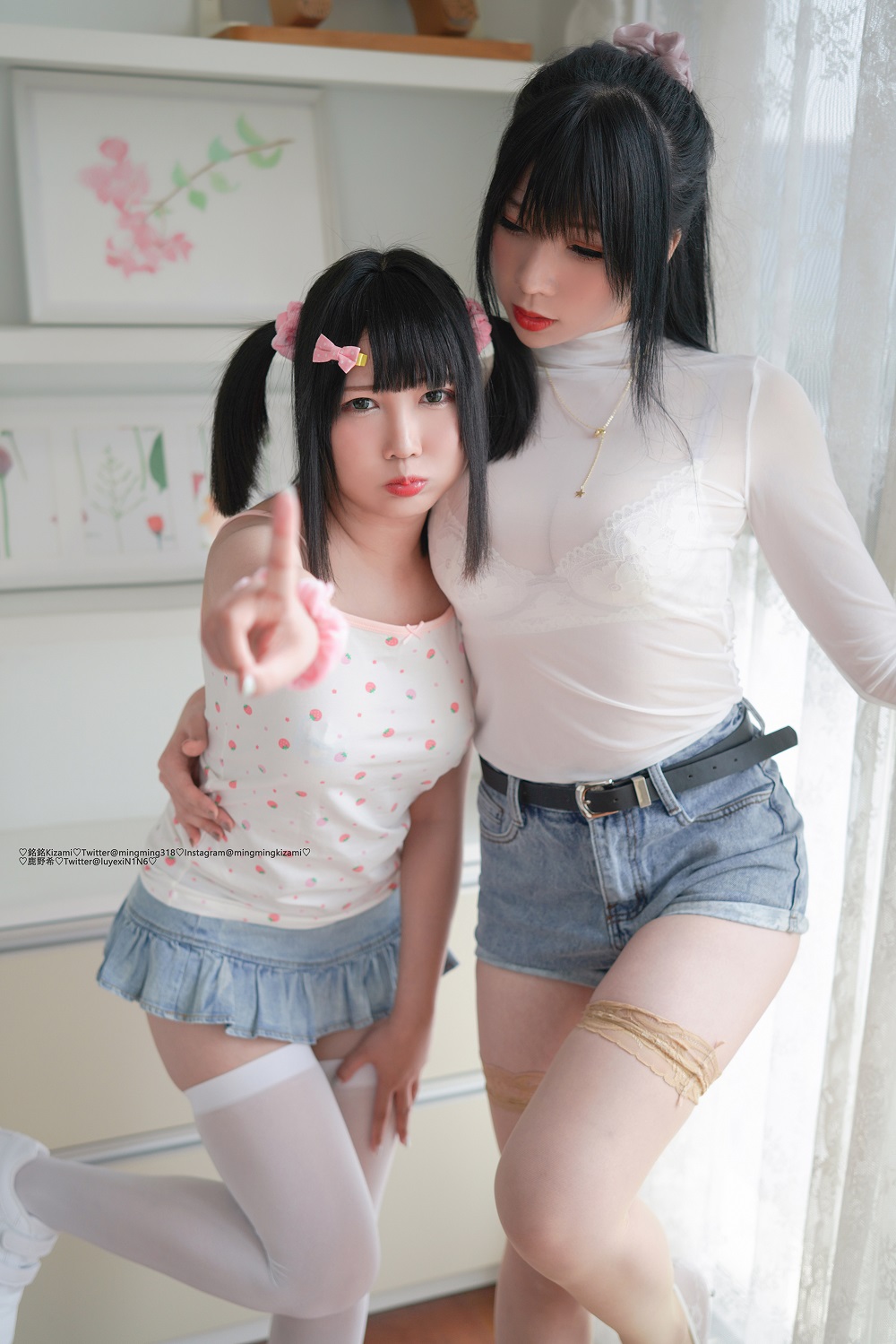 鹿野希&amp;銘銘Kizami-自撮りVol.25-姐妹丝情[112P]