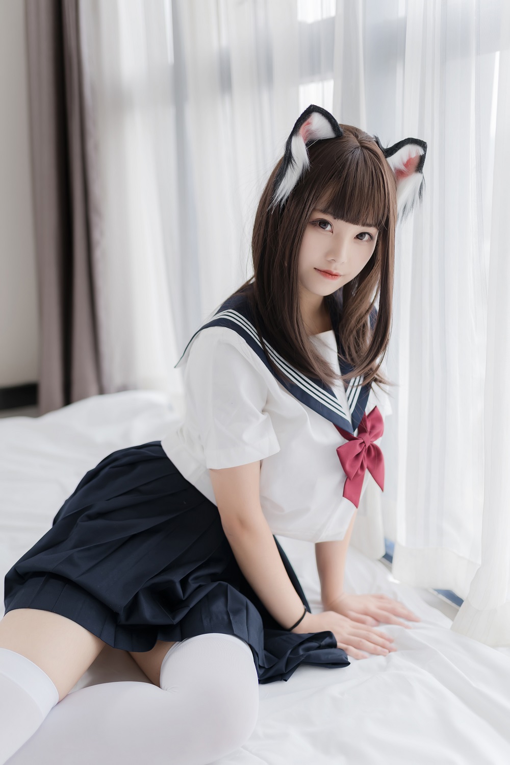 蜜汁猫裘-猫耳JK[40P]