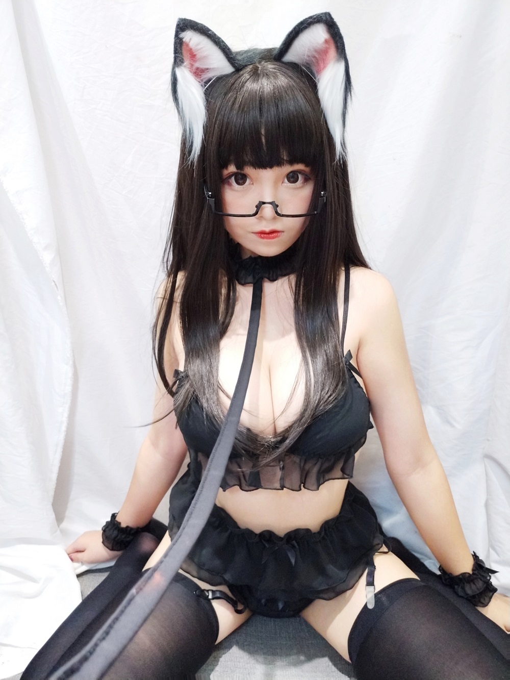 蜜汁猫裘-眼镜猫娘[25P]