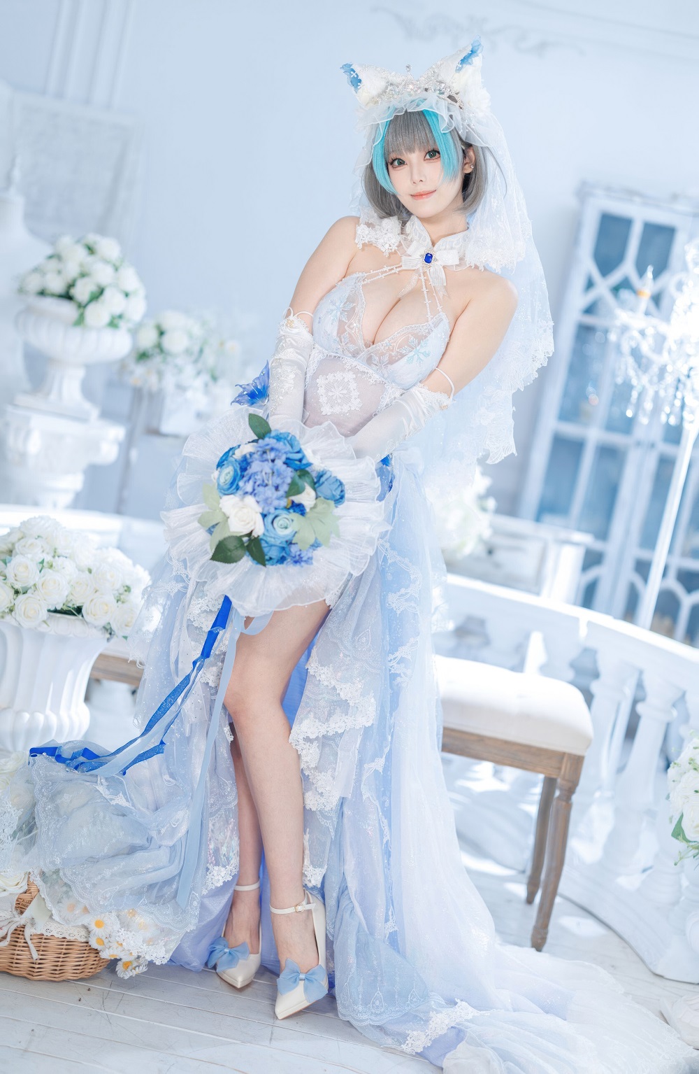 蜜汁猫裘-碧蓝航线-柴郡花嫁[134P+2V]