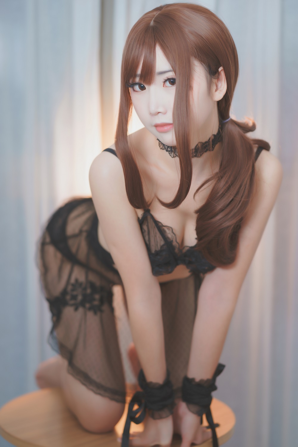 面饼仙儿-黒纱私房[18P]