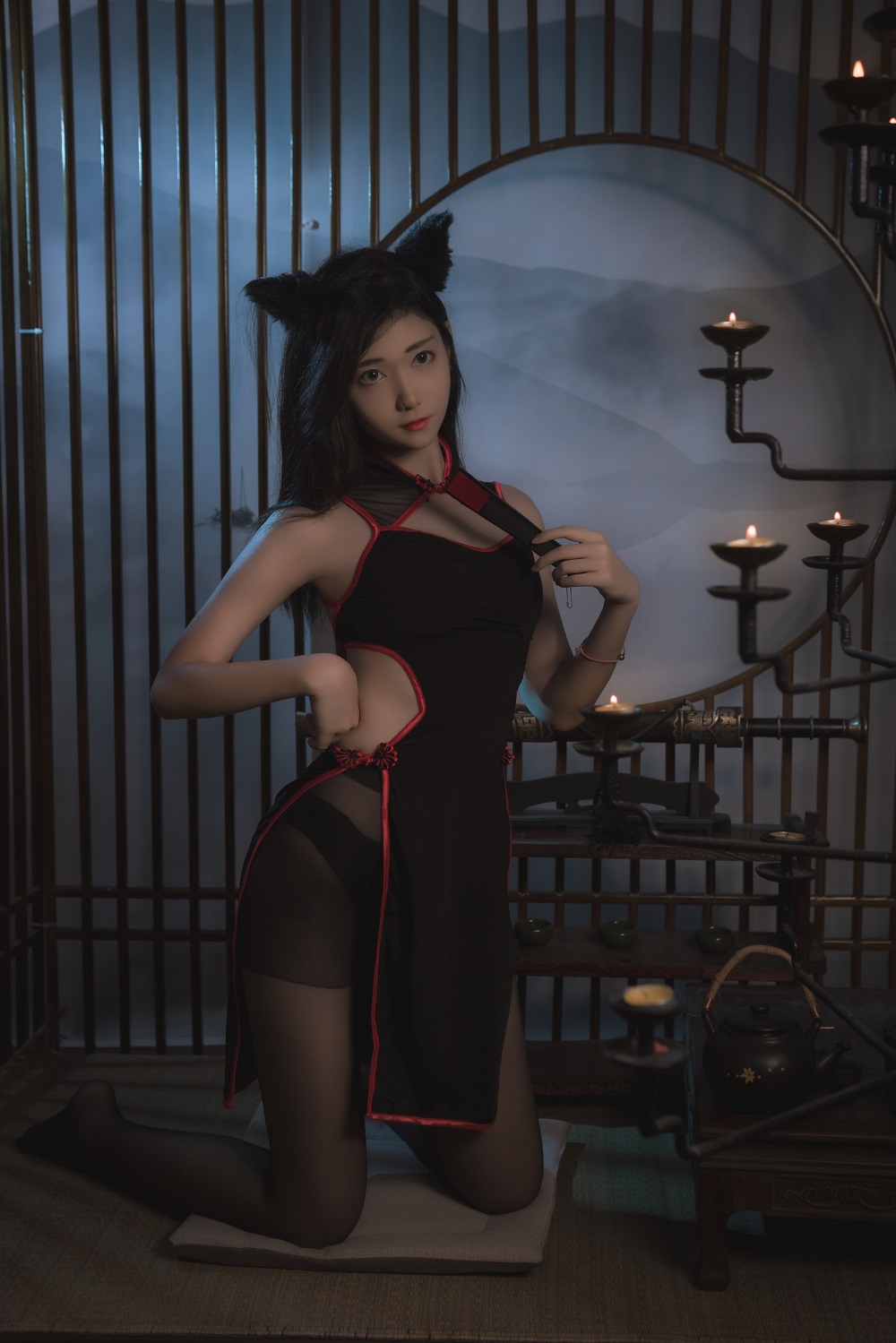 南桃Momoko-黑旗袍[25P]