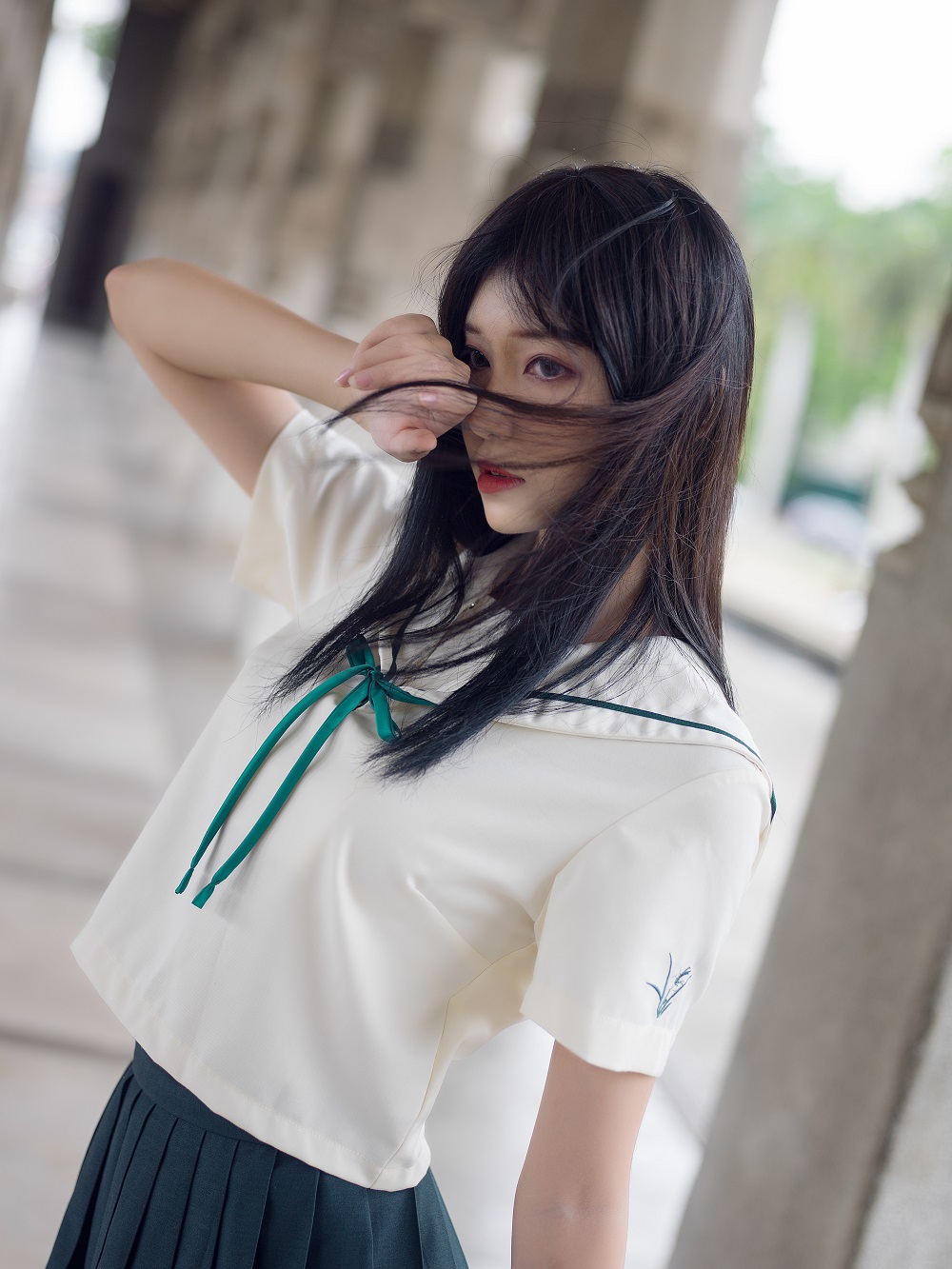 南桃Momoko-绿JK[14P]