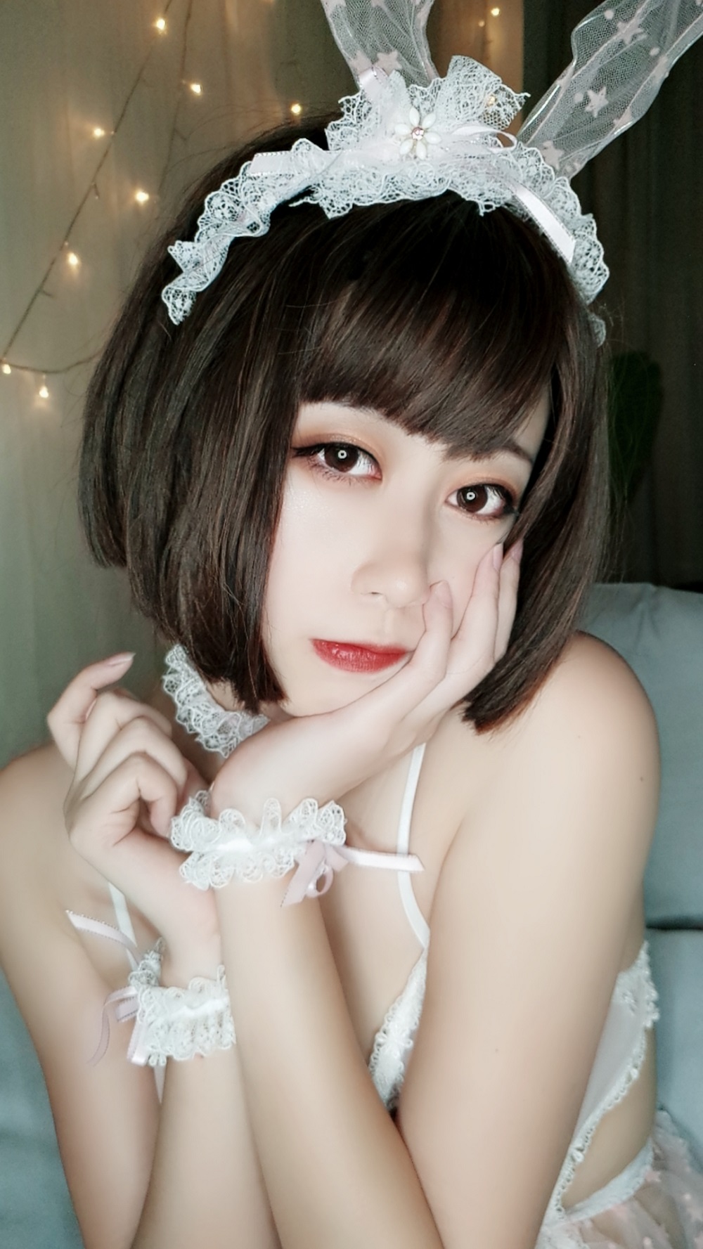 奈汐酱nice-自撮りVol.004-透明睡衣兔子[55P]