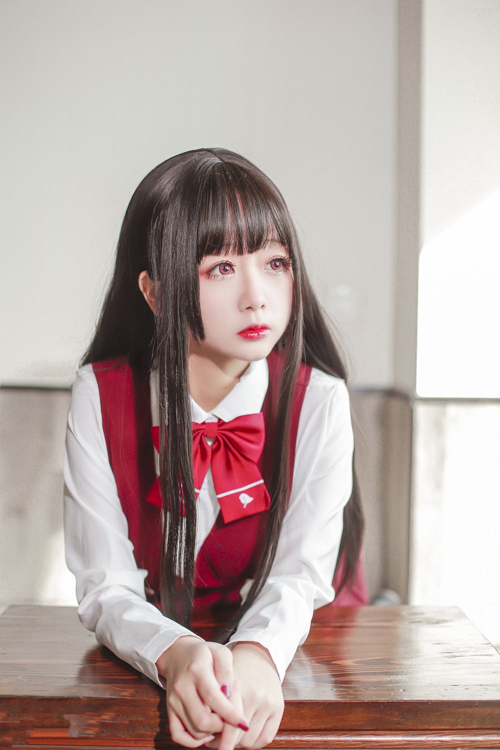 日奈娇-JK少女红裙[28P]