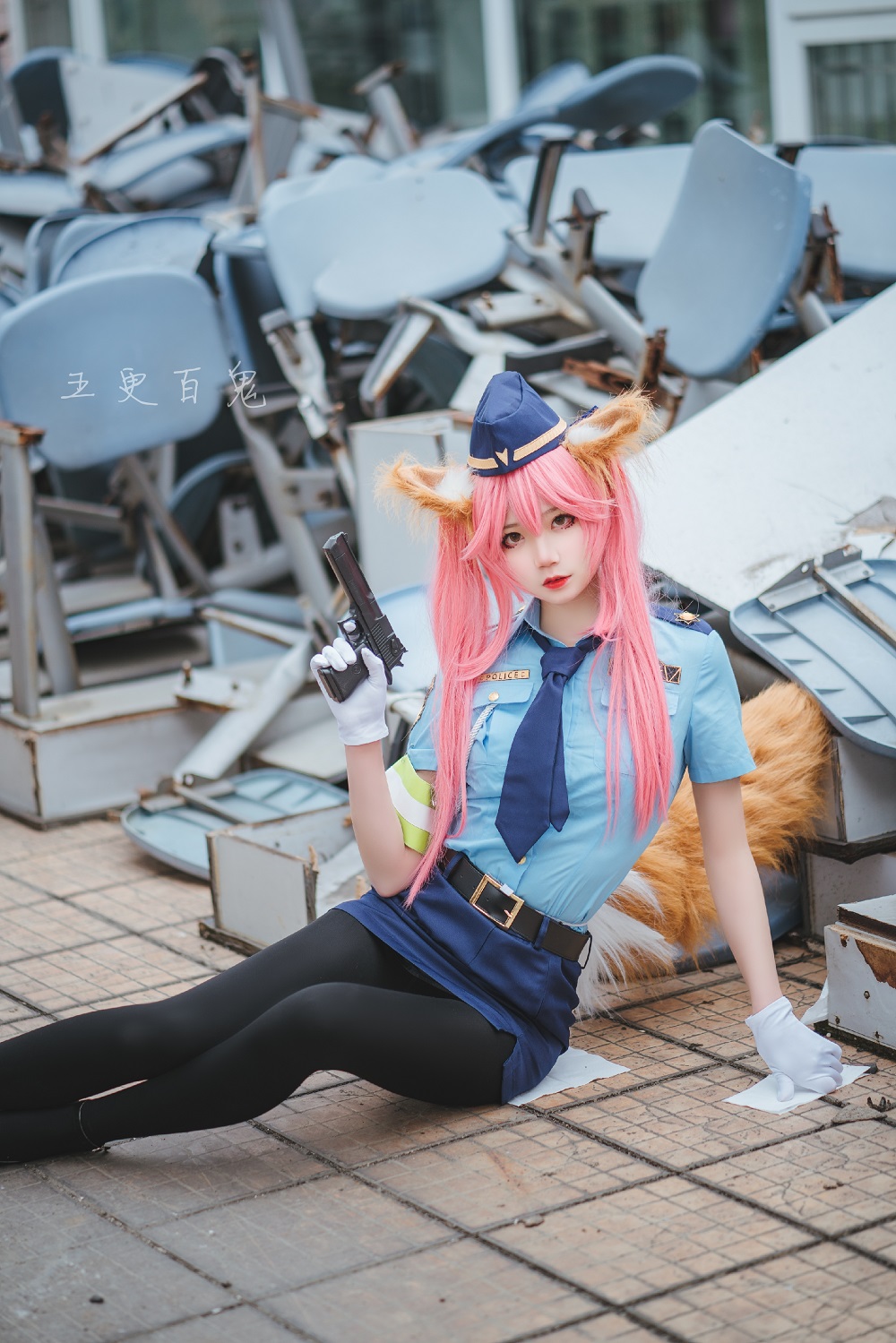 五更百鬼-玉藻前制服[9P] COS网红博主 预览2图