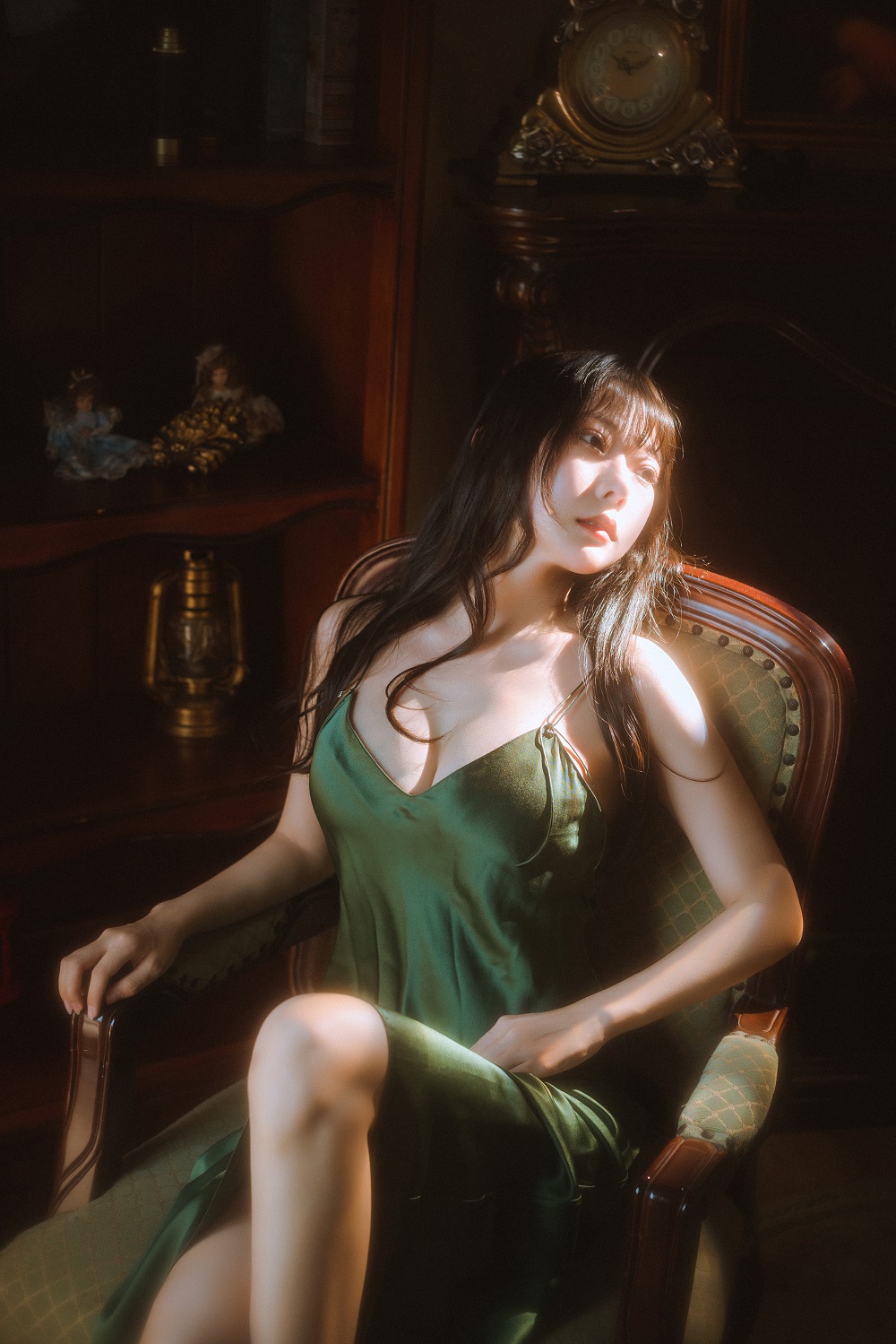 香草喵露露-杨枝甘露-绿色连衣裙[45P+1V]