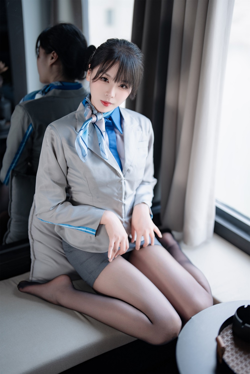 轩萧学姐-生日作-空姐黑丝+灰丝[141P+2V]