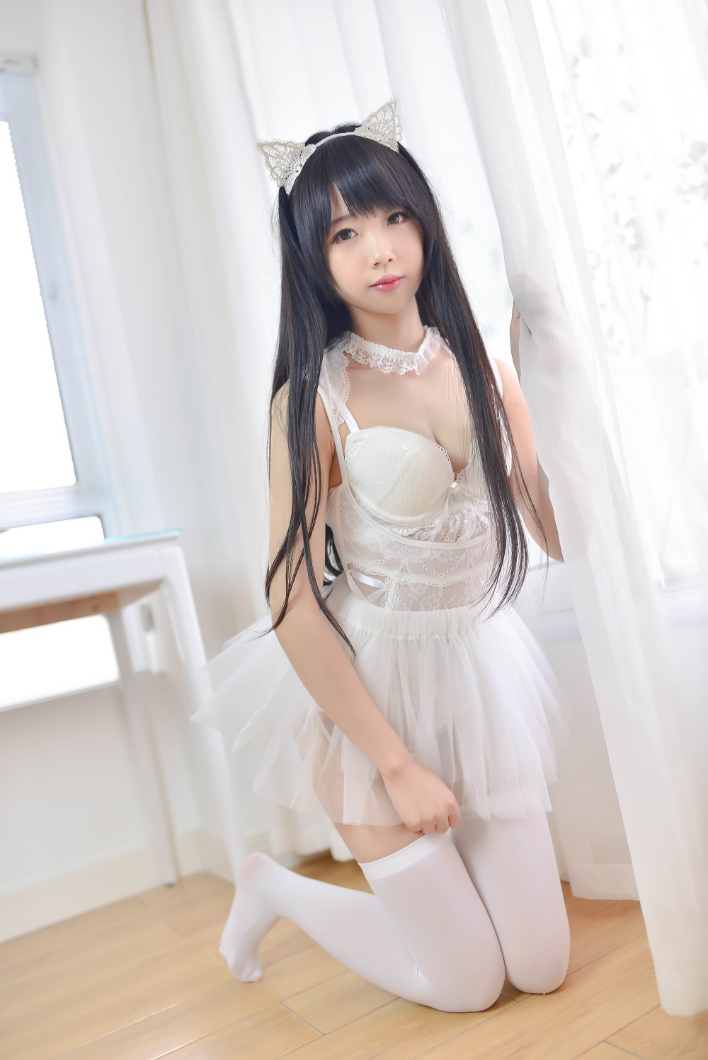 雪琪SAMA-猫系少女-白猫[31P]