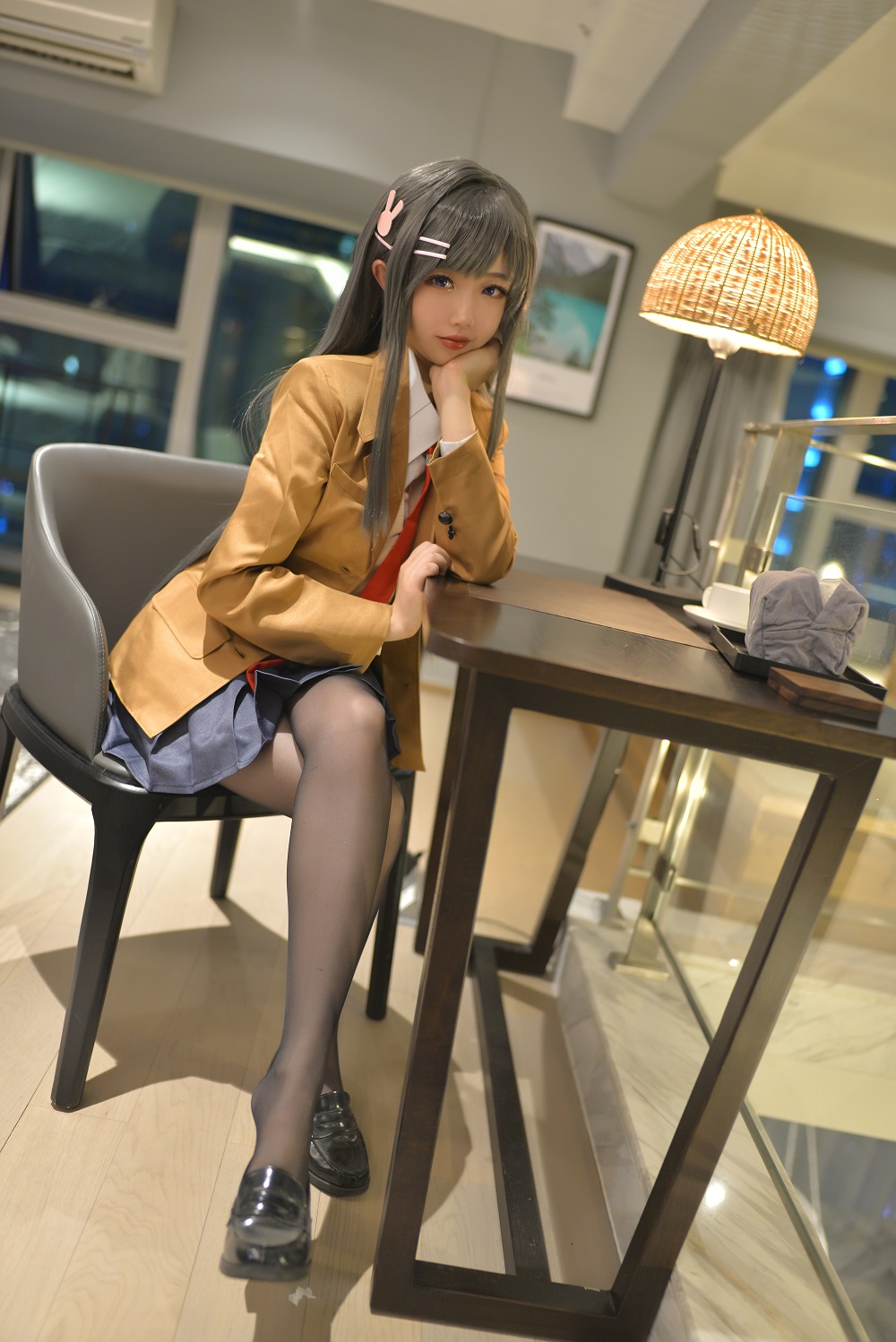 雪琪SAMA-樱岛麻衣制服兔女郎[58P]