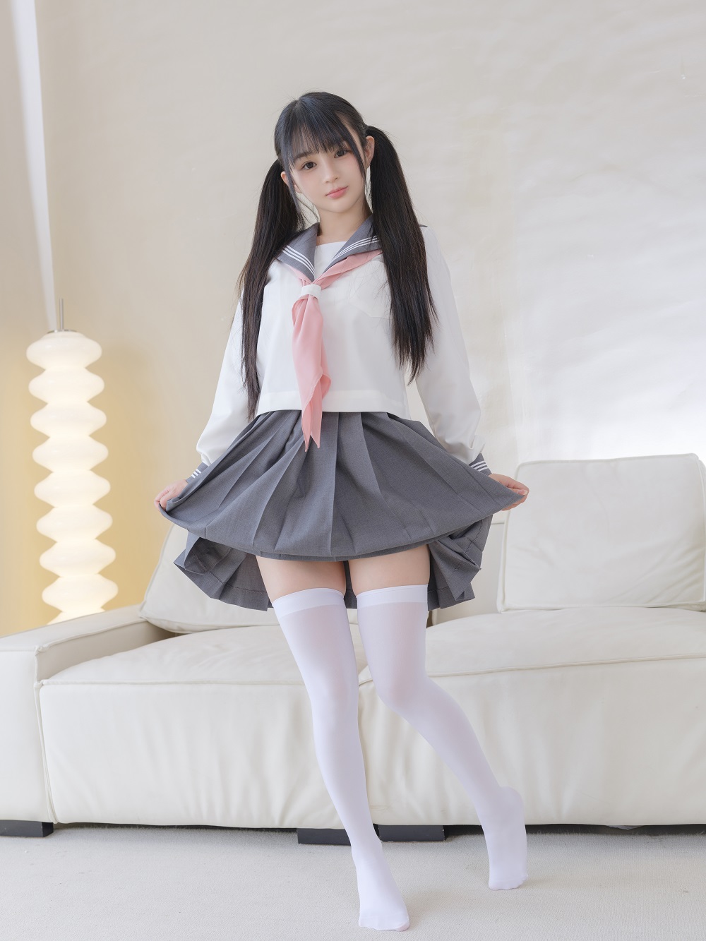桜井宁宁-双马尾白丝JK[85P]