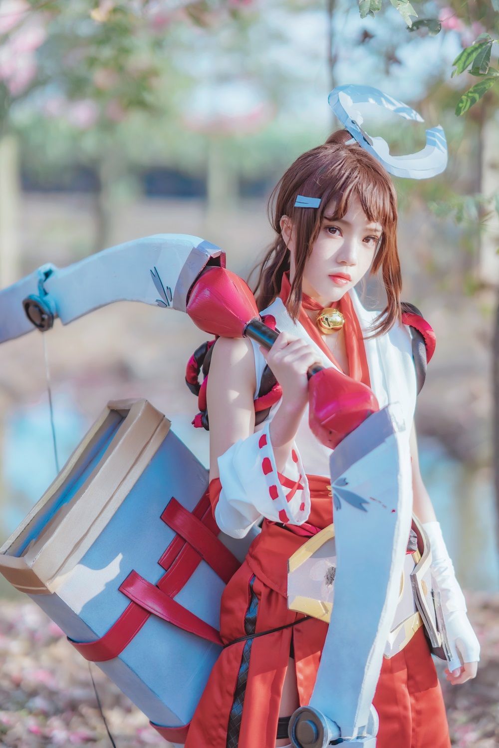 桜桃喵-王者荣耀-伽罗·花见巫女[32P] COS网红博主 预览2图